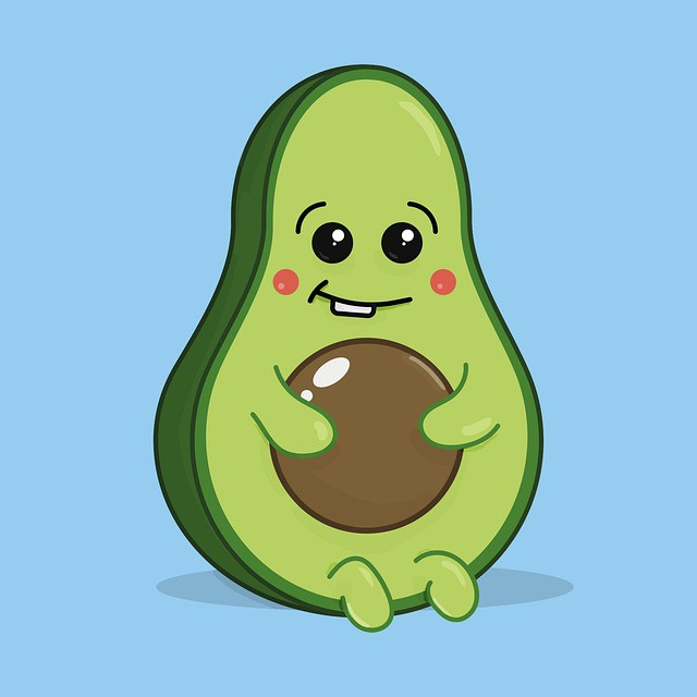 avocado, cartoon, fruit