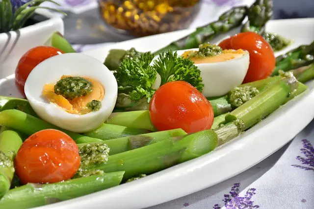 meal, asparagus, dish