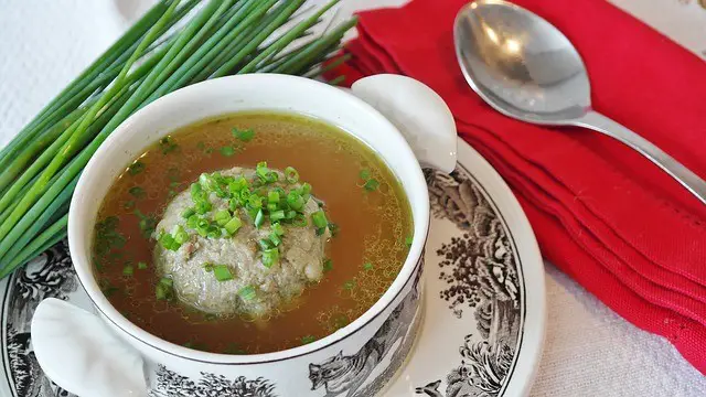 soup, liver dumplings, liver dumpling soup