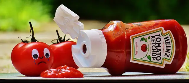 tomatoes, ketchup, sad