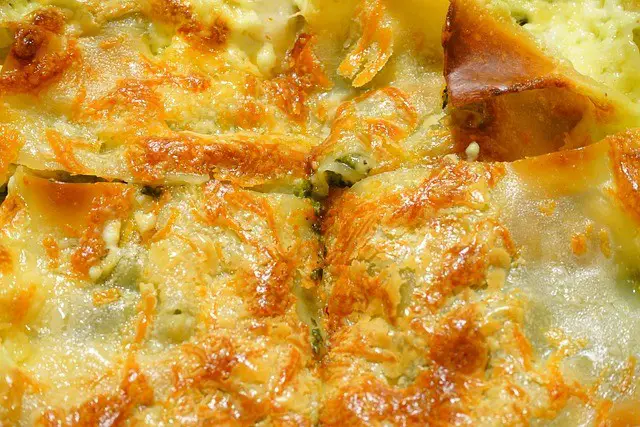 gratinated, cheese, casserole