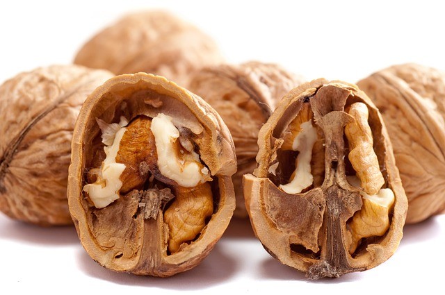 walnuts, nuts, brown